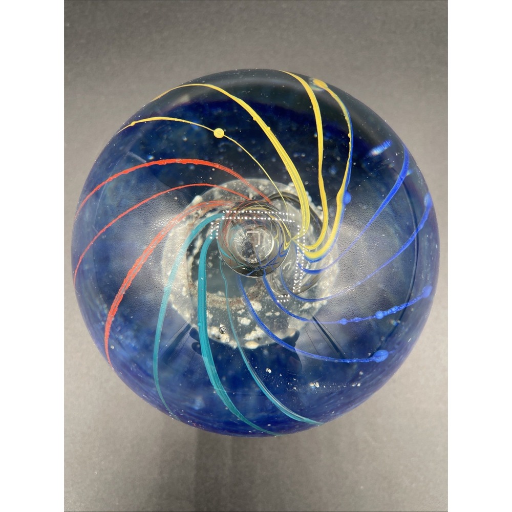 Vintage Large Murano Style Art Glass Firework/Explosion Swirl Paperweight 4" - Picture 2 of 4